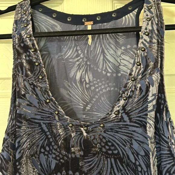 Free People blue velvet dress Medium - Picture 5 of 9